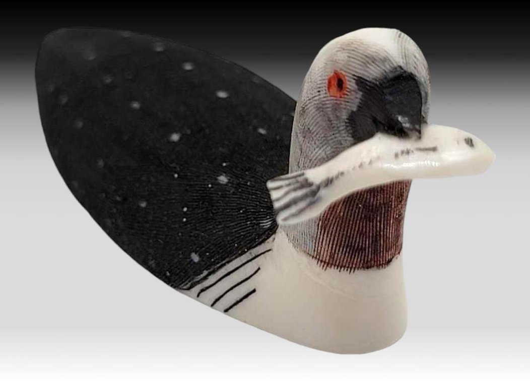 Charles Kokuluk Ivory Loon Carving