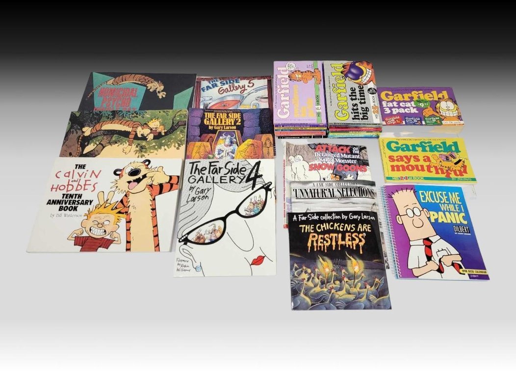 27x Calvin and Hobbes, Dilbert, Garfield & The Far Side Books
