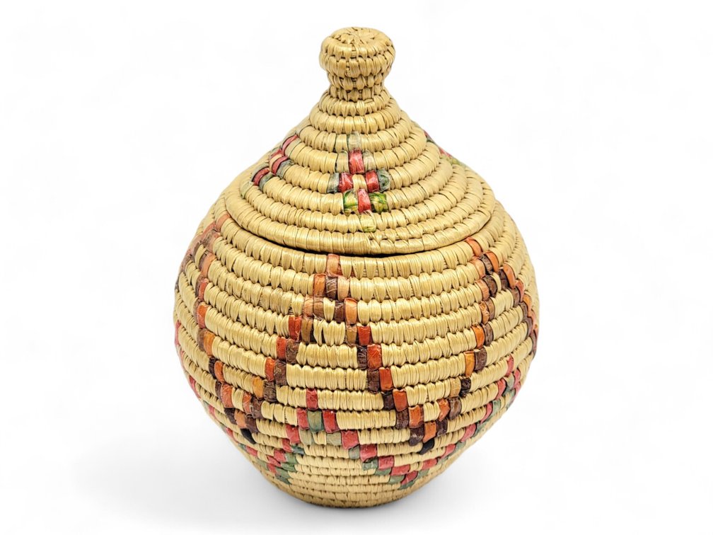 Grass Coiled Tapered Basket - Mary Slats  