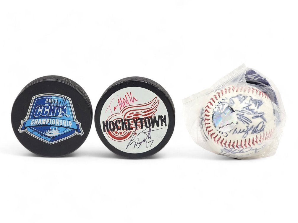 Signed Baseball & Hockey Pucks