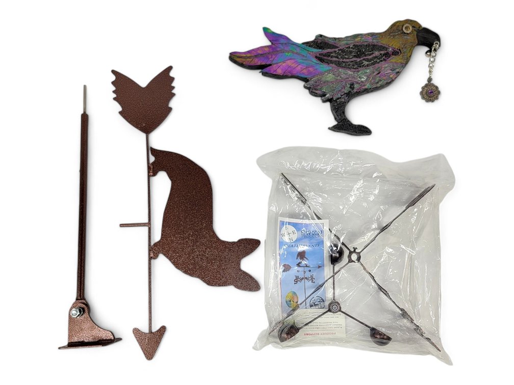 Swen Products Corgi Weathervane & Raven "Thief" Decor