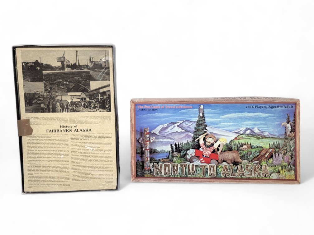 North to Alaska Board Game & "This Month in Fairbanks" Reproduction Article