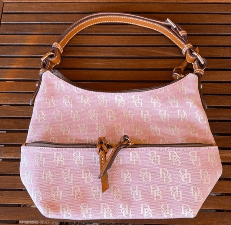 BRAND NEW With Tags - Dooney and Bourke Canvas Bubble Gum Pink Shoulder Bag 