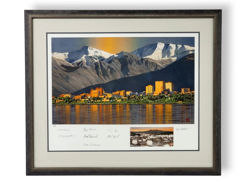 Byron Birdsall "Anchorage Centennial" Print w/ Mayoral Autographs