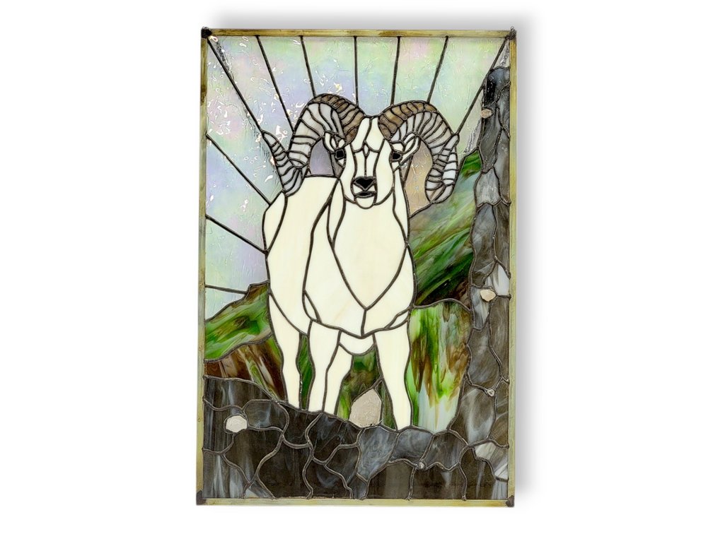 Stained Glass Artwork w/ Quartz Crystals
