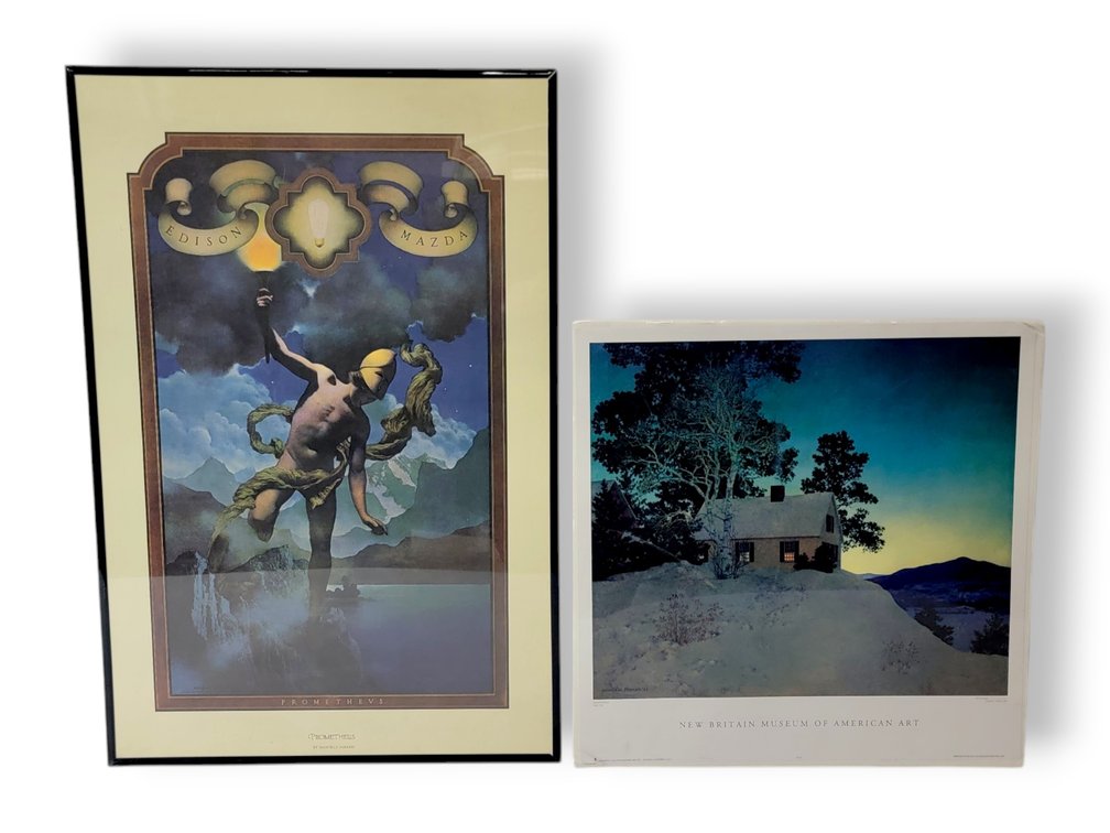 Maxfield Parrish "Prometheus" & "Dusk" Prints