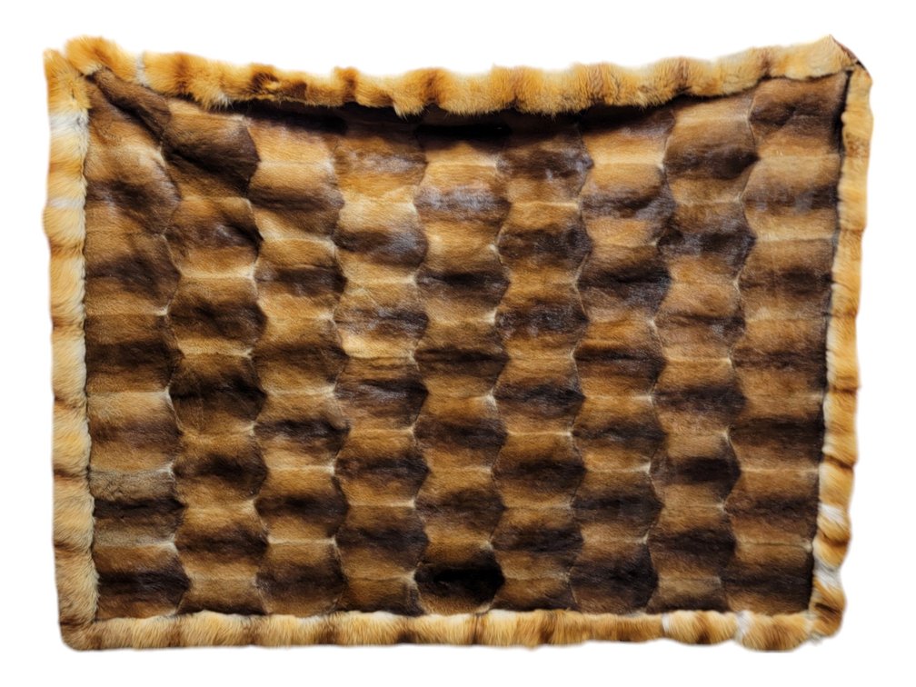 Muskrat Pelt & Fox Fur Throw Blanket - David Green Master Furriers