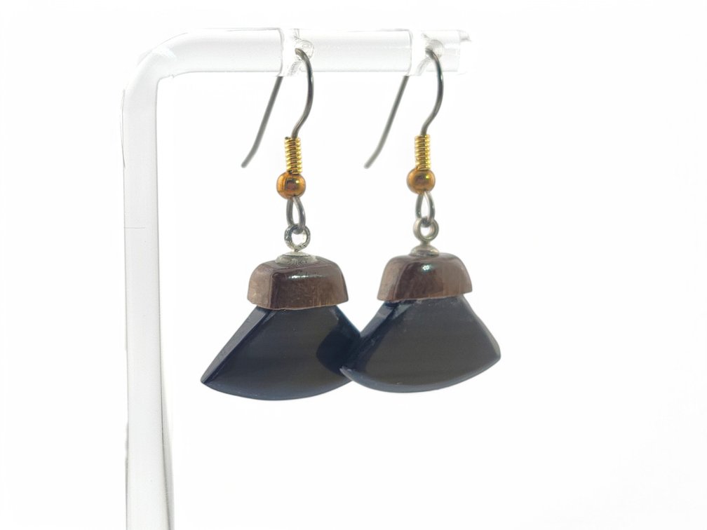 Mammoth Ivory & Baleen Ulu Earrings 