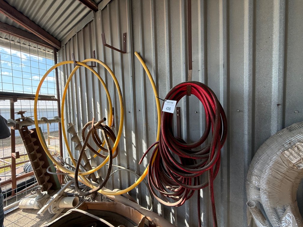 Assorted Utility Hoses Including High Pressure Air Hose and Poly Tubing