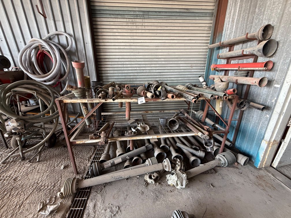 Large Assortment of Agricultural PTO Driveline Shafts and Universal Joints