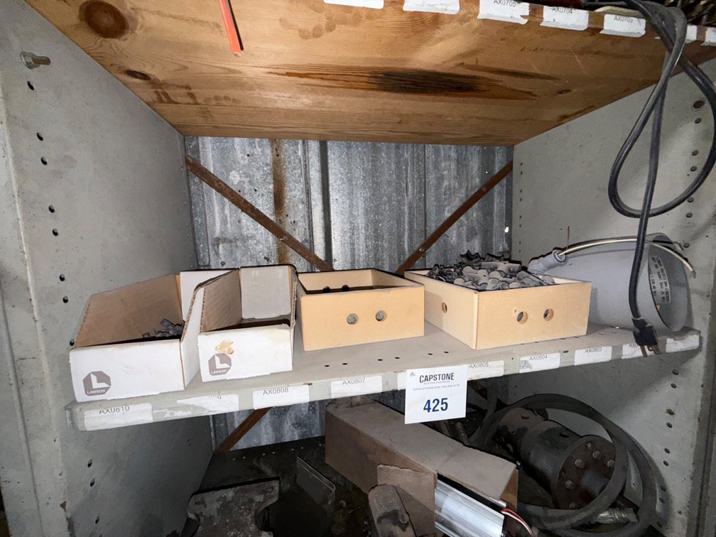Industrial Hardware Gearboxes Motors and Hardware Bins with Shelving