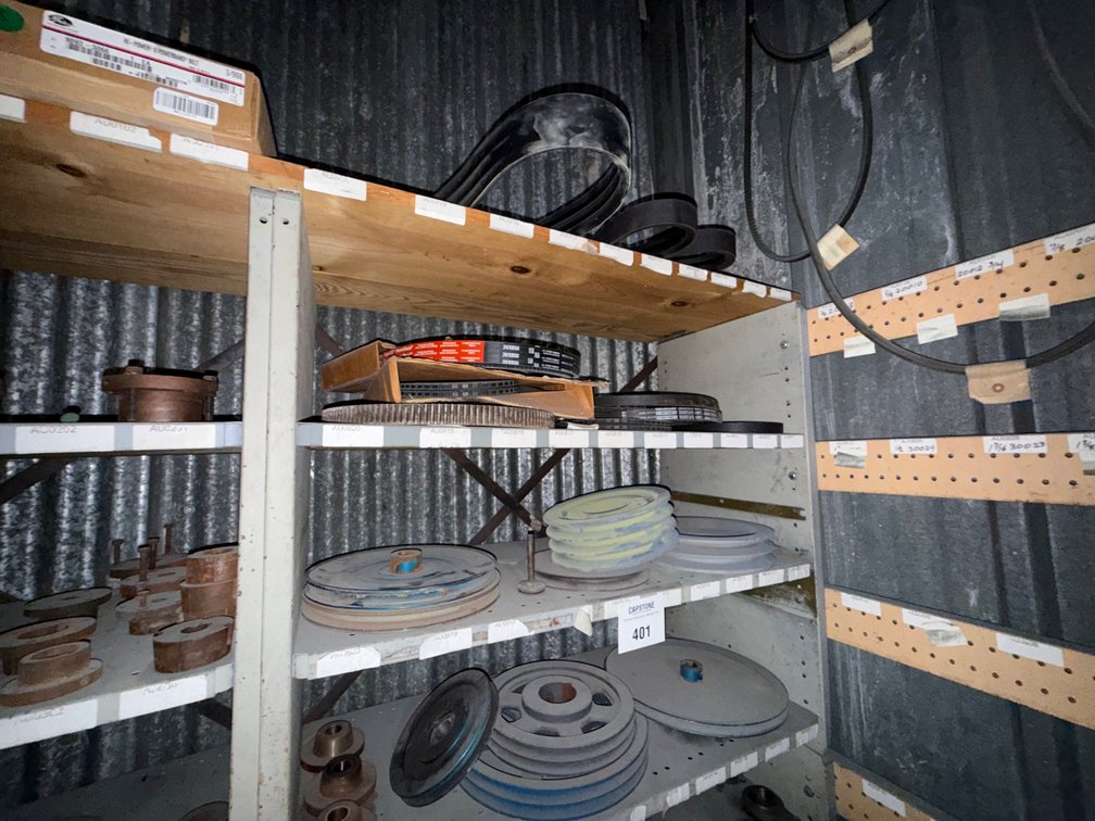 Industrial Metal Utility Shelving Unit with Stock Hardware Contents