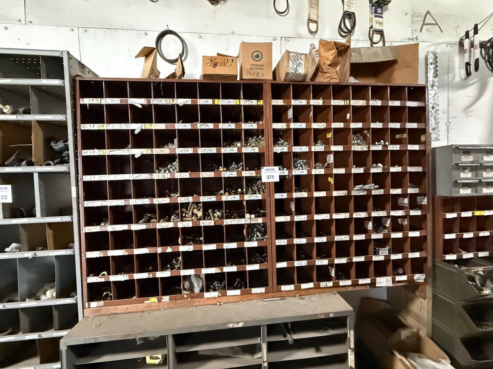 Industrial Parts Storage Cabinet w/Bolts, Nuts, Fasteners & Hardware