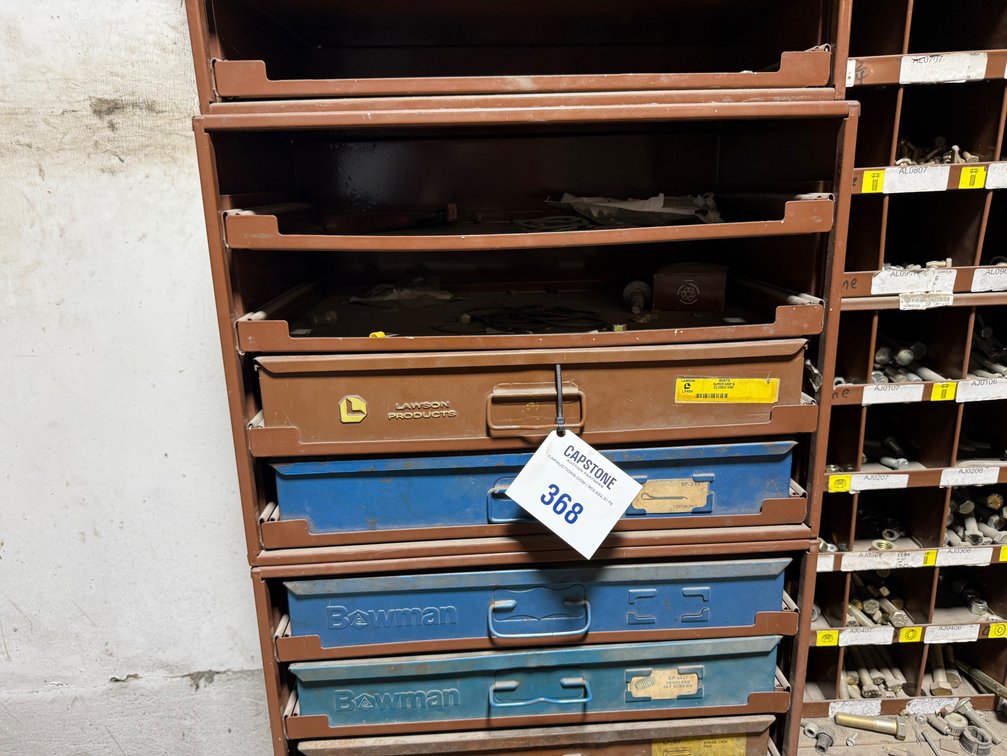 Metal Parts Storage Cabinet w/ Assorted Drawers and Storage Trays