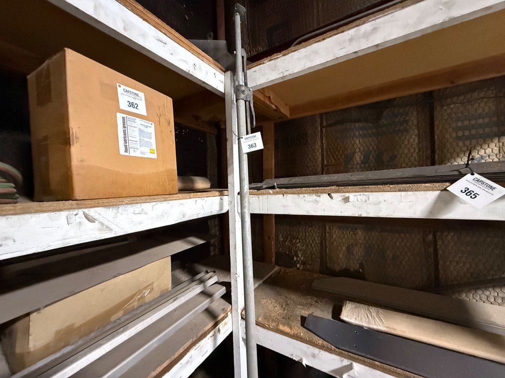 Metal Storage Shelving Unit w/ Assorted Metal Stock & Materials