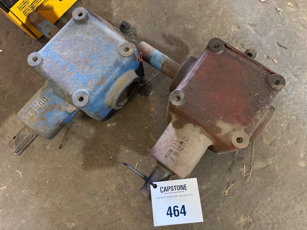 Pair of Durst Agricultural Cast Iron PTO Gearboxes