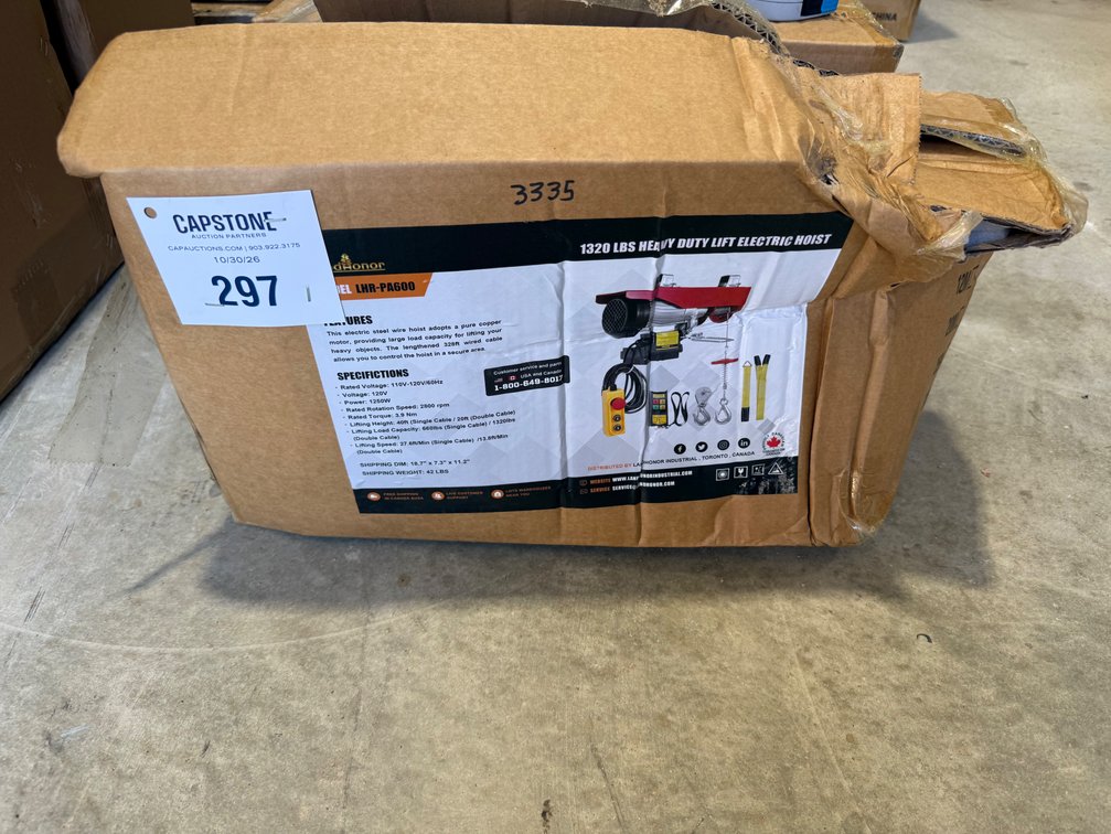 Landhonor 1320Lbs Heavy Duty Lift Electric Hoist