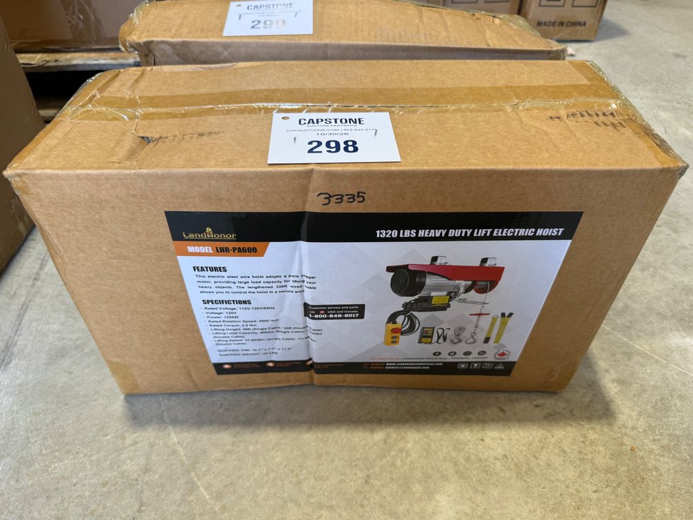 Landhonor 1320Lbs Heavy Duty Lift Electric Hoist