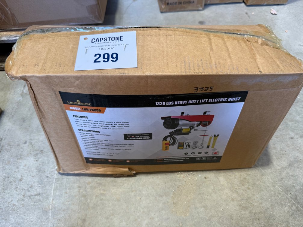 Landhonor 1320Lbs Heavy Duty Lift Electric Hoist