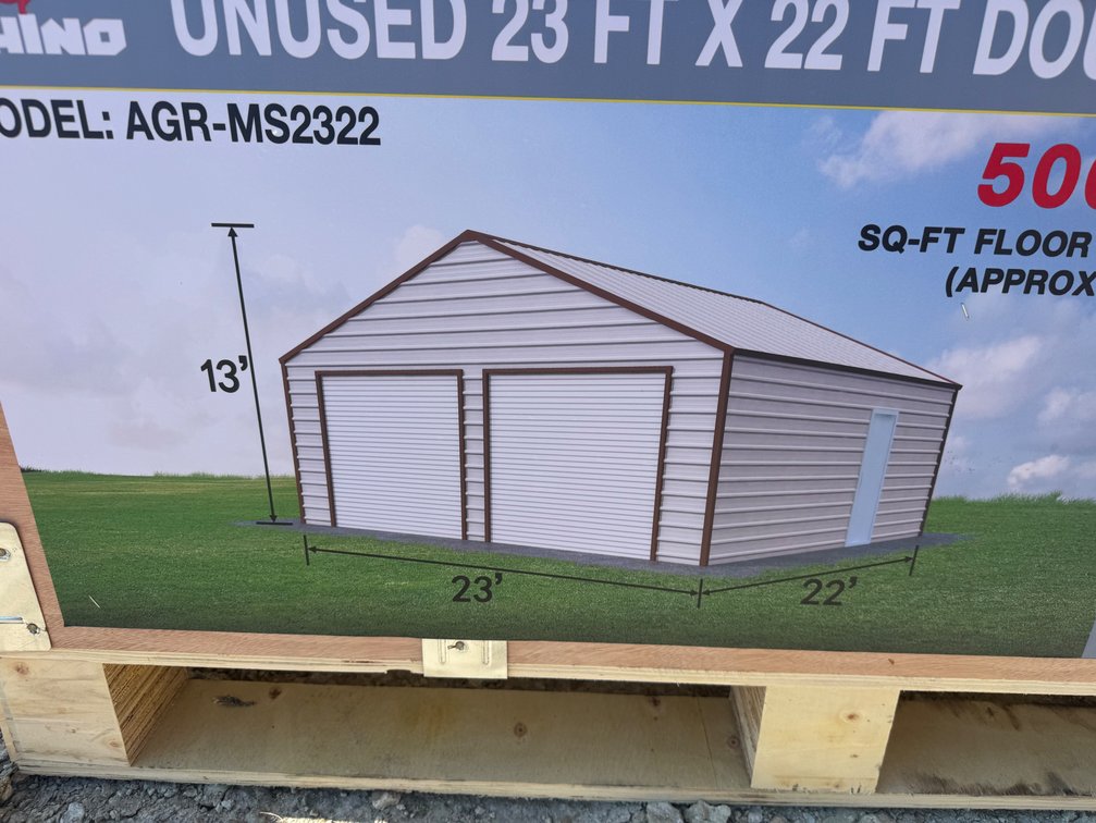 23' x 22' Double Garage Metal Shed