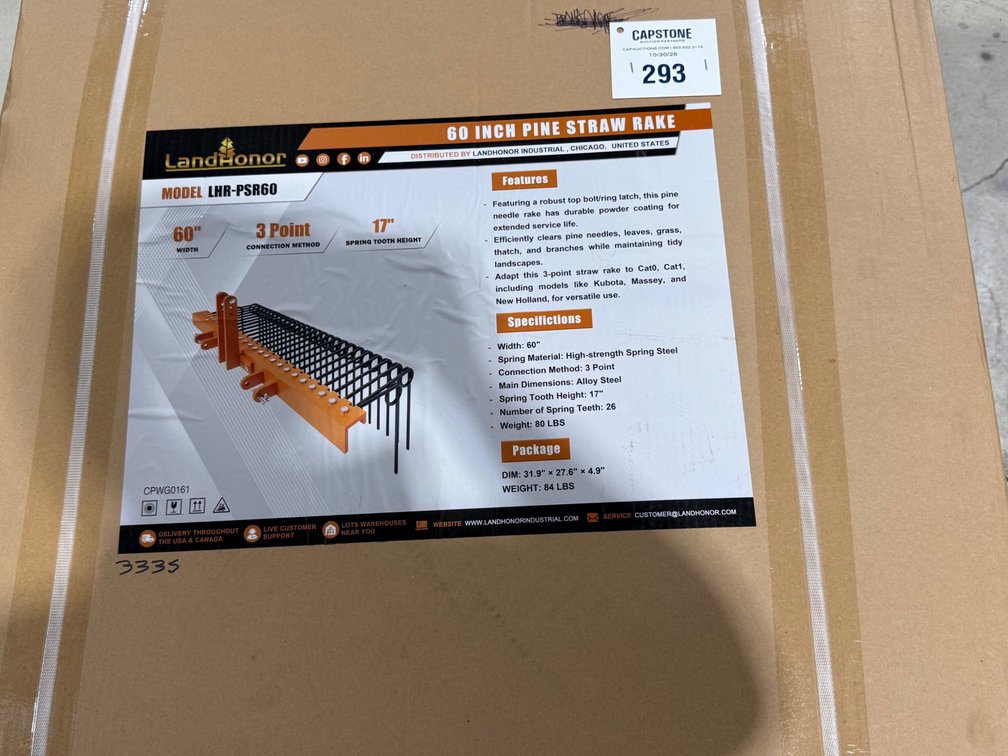 Landhonor 60" Pine Straw Rake