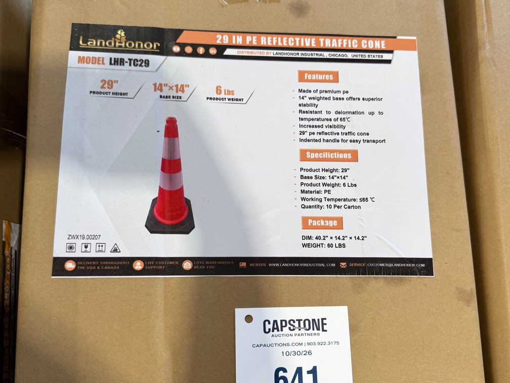 Landhonor (30) 29IN PE Reflective Traffic Cones