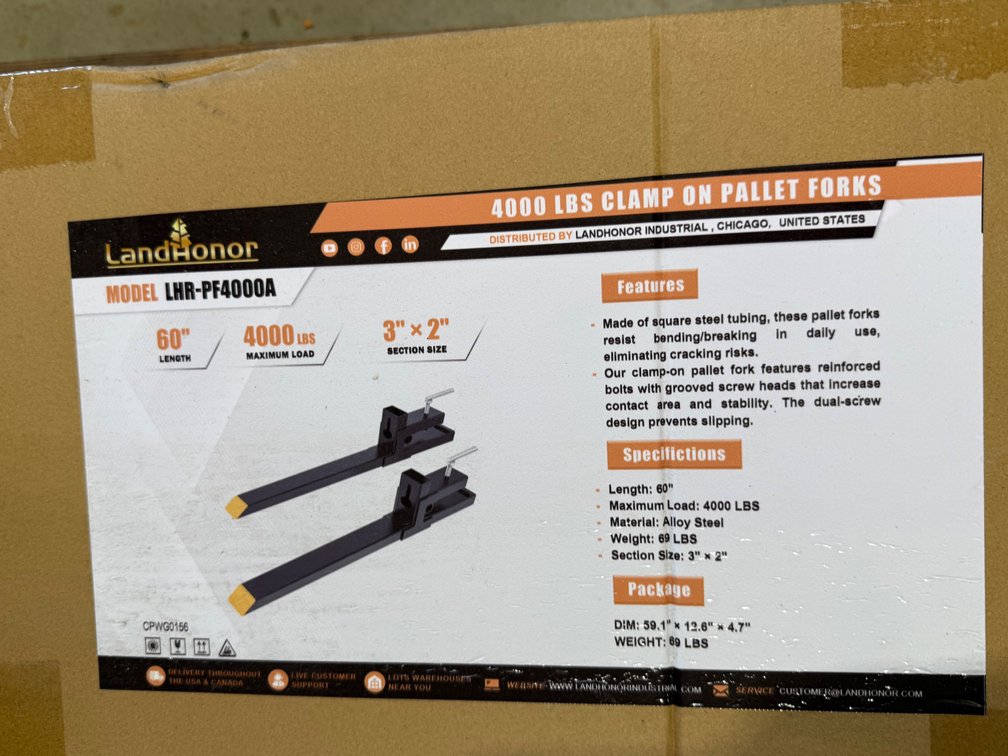 Landhonor 4,000lbs Clamp on Pallet Forks