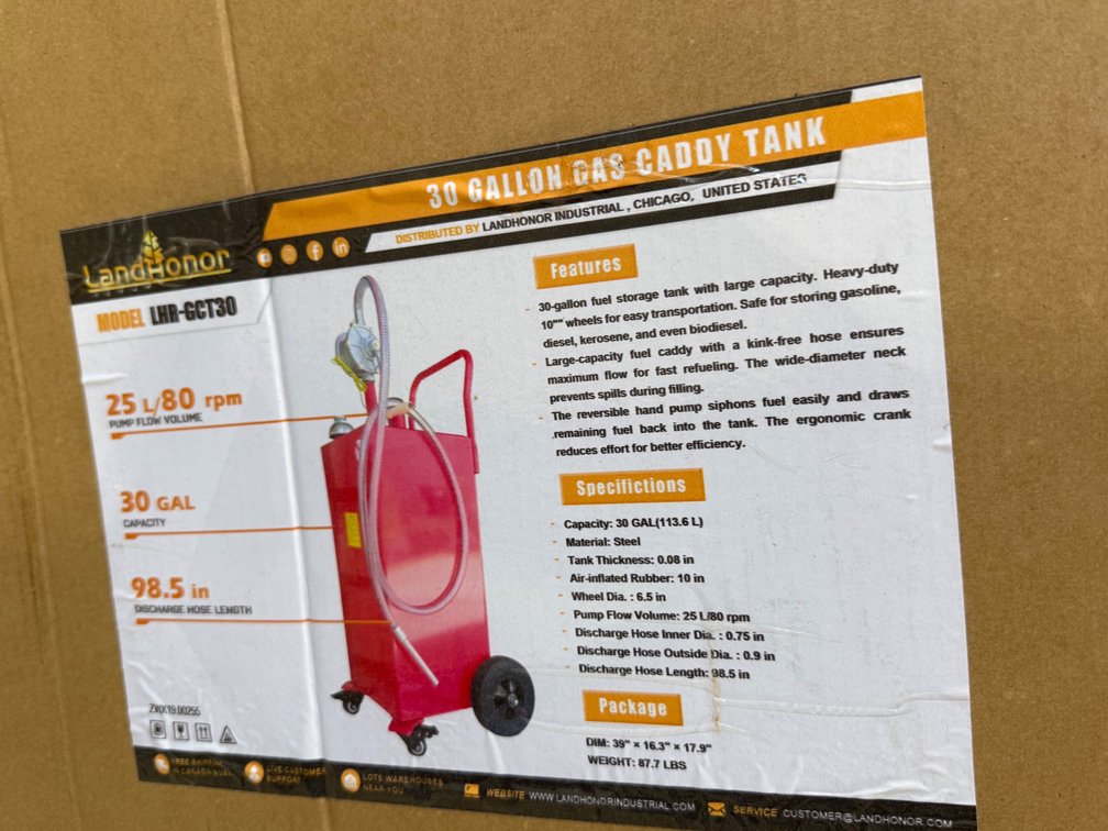Landhonor 30 Gallon Gas Caddy Tank