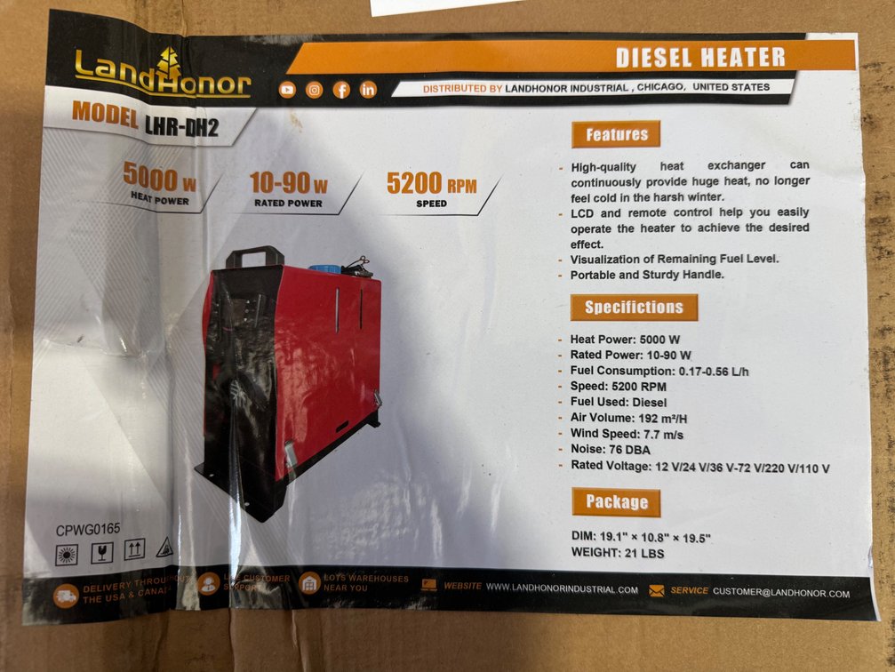 Landhonor Diesel Heater