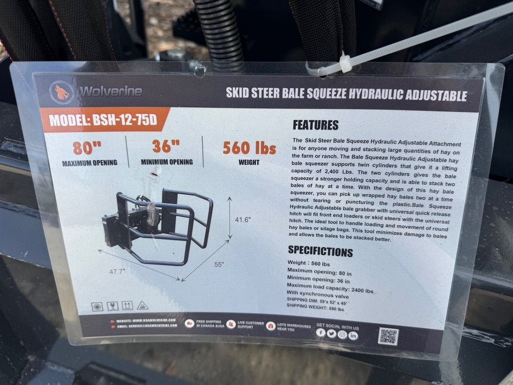 2026 Wolverine Bale Squeeze Hydraulic Adjustable