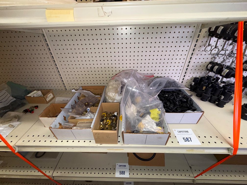 Assorted Brass Fittings, Electrical Connectors & Hardware