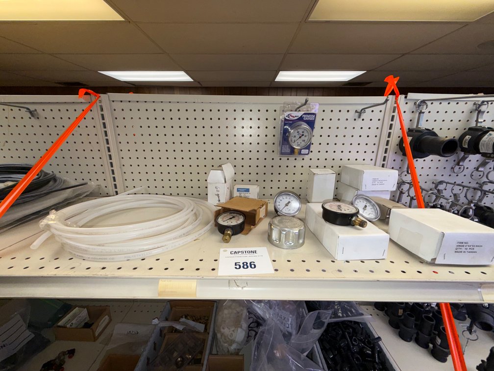 Assorted Pressure Gauges, Clear Tubing & Instrumentation Supplies