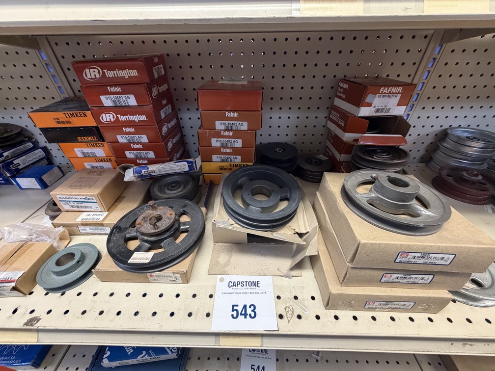 Assorted Industrial Bearings and Pulleys Featuring Torrington Fafnir Timken