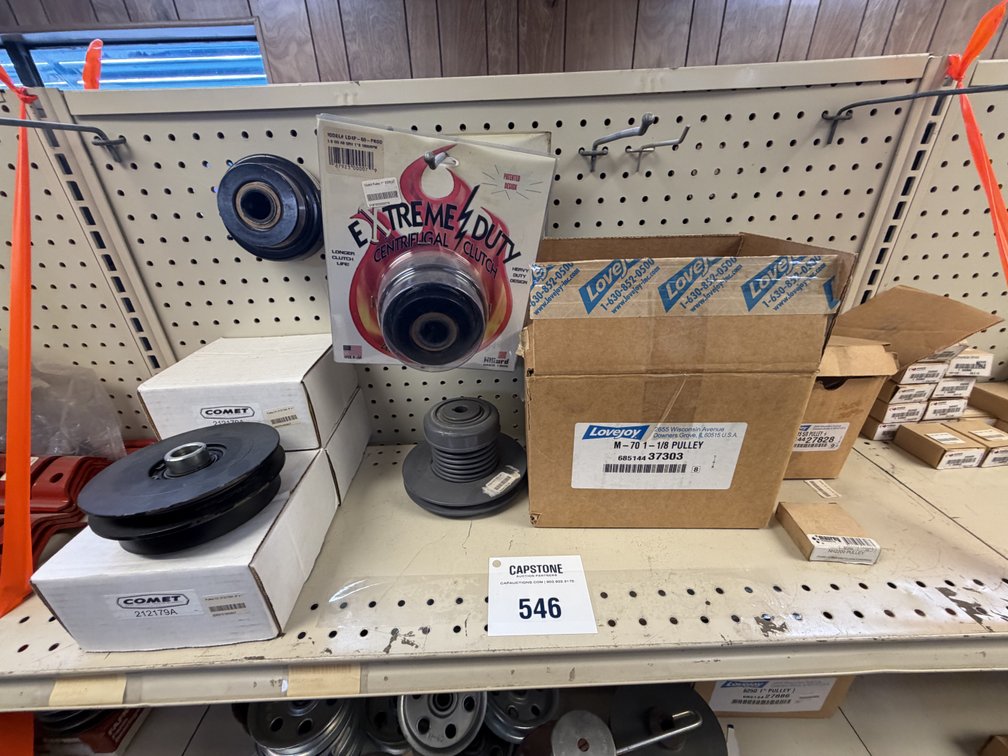 Comet and Lovejoy Industrial Pulleys and Centrifugal Clutch Assortment