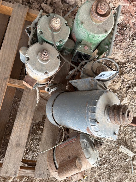 Assorted Dayton Industrial Electric Motors with Pulleys Group Lot