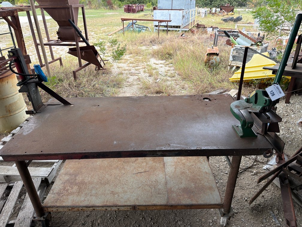 Heavy Duty Steel Fabrication Workbench with Beverly Throatless Shear