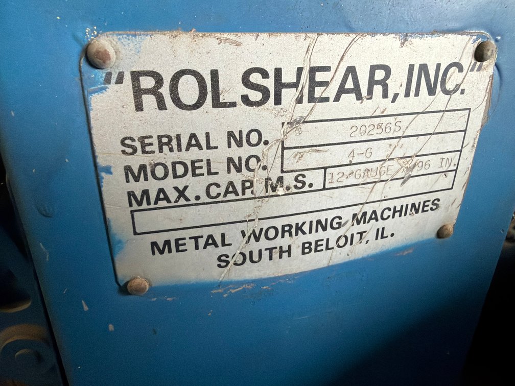 Rolshear Inc Model 4-G Circle Roller Machine