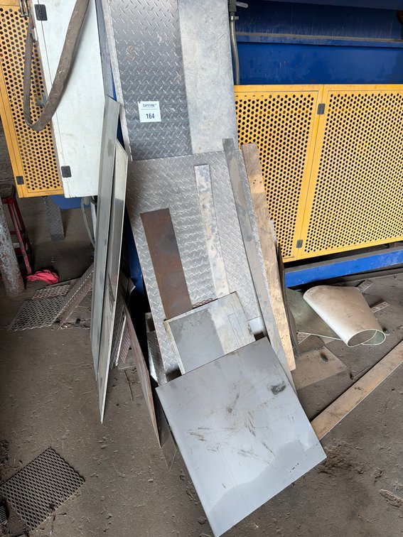 Assorted Sheet Metal Lot Diamond Plate Steel Aluminum Fabrication Drops