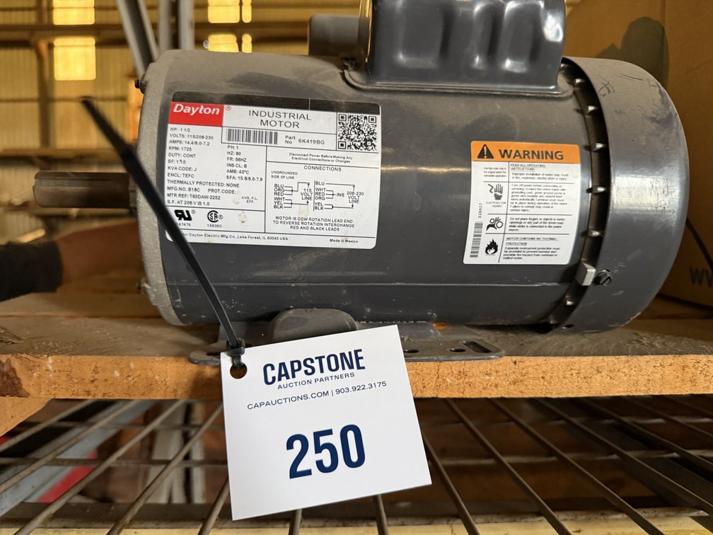 Dayton 1.5 HP TEFC Single Phase Industrial Electric Motor