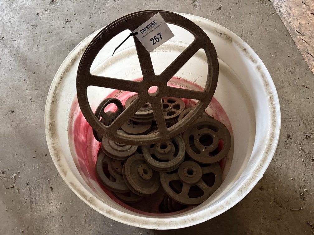 Assorted Cast Iron Industrial Pulley Wheels and Sheaves Lot