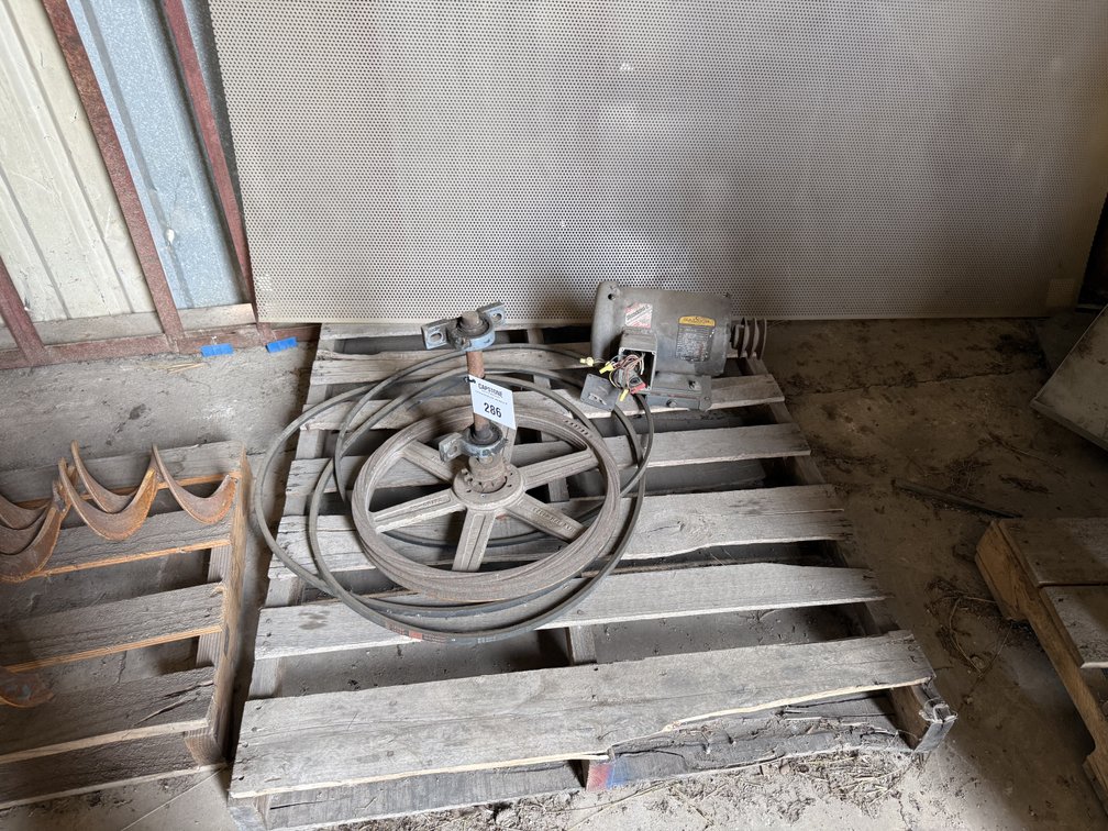 Baldor M3558T 2 HP Industrial Motor with Large Pulley Wheel