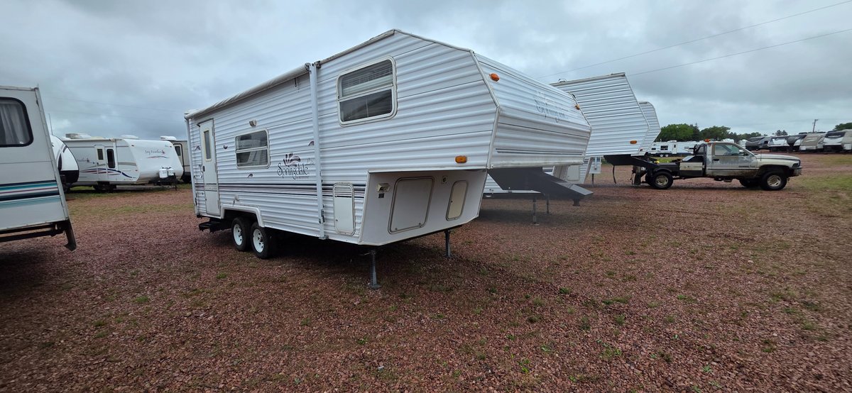 1999 Springdale Lite by Keystone 240RK, 7' Slide, 16' Awning, Tires Fair, Ball Hitch on Back