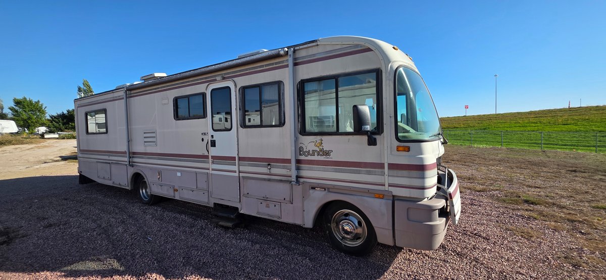 1994 Bounder by Fleetwood, driving camper, 16 ft awning, rear receiver hitch, does have roof damage especially in bathroom area, need the cover over the hot water heater. Pretty good shape needs a little TLC
