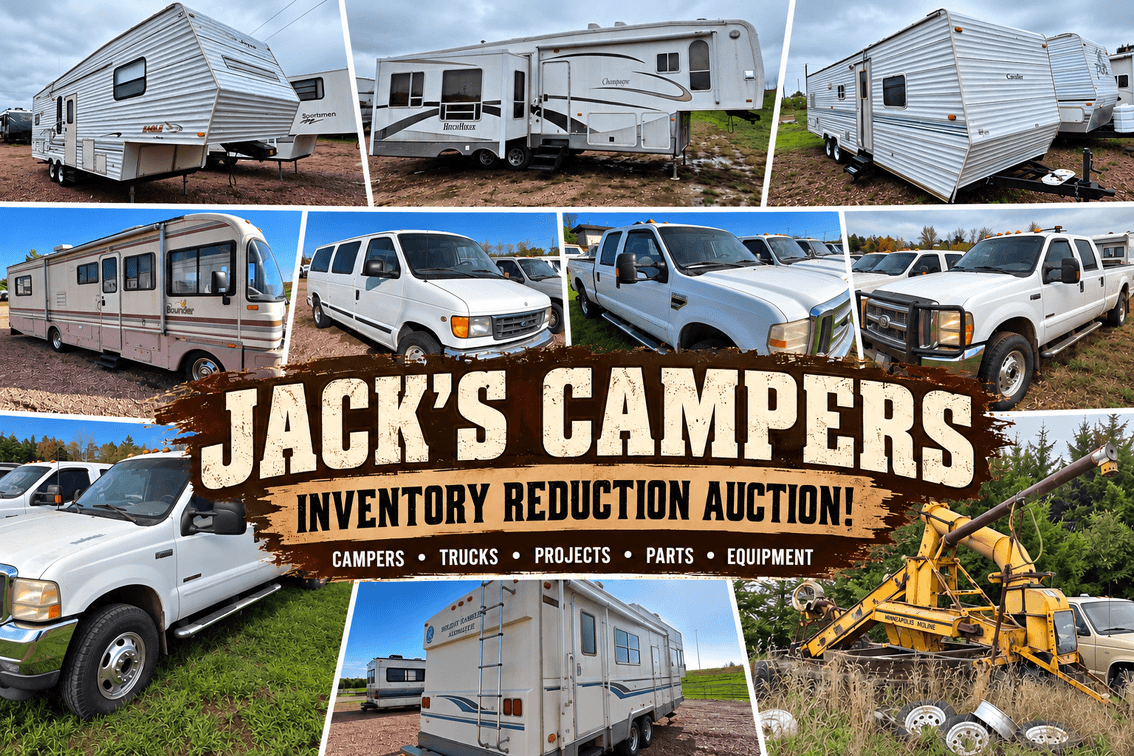 JACK'S CAMPERS INVENTORY REDUCTION AUCTION!