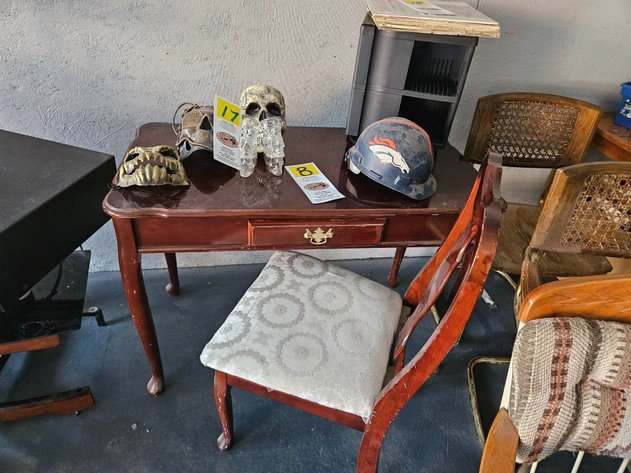 Image for Wood Vanity W/ Chair