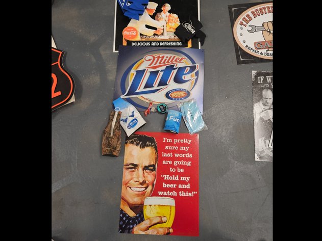 Image for (3) Vintage look metal signs