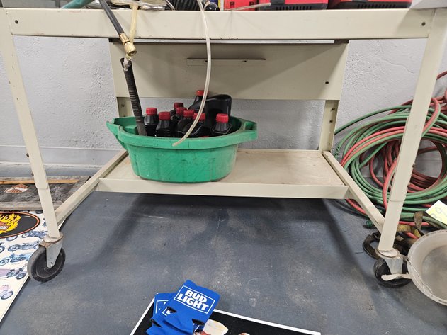 Image for Adjustable Rolling Metal Shop Table