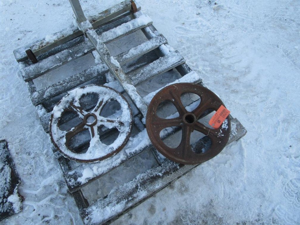 (2) Cast Iron Vintage Pulleys