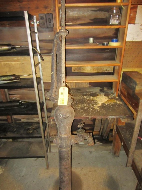 Well Pump and Wooden Shelf
