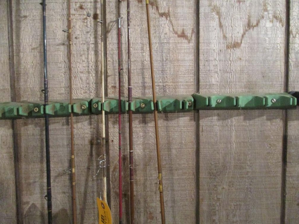 (6) Fishing Poles and Holders